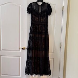 Tadashi Shoji Black Lace Maxi Dress